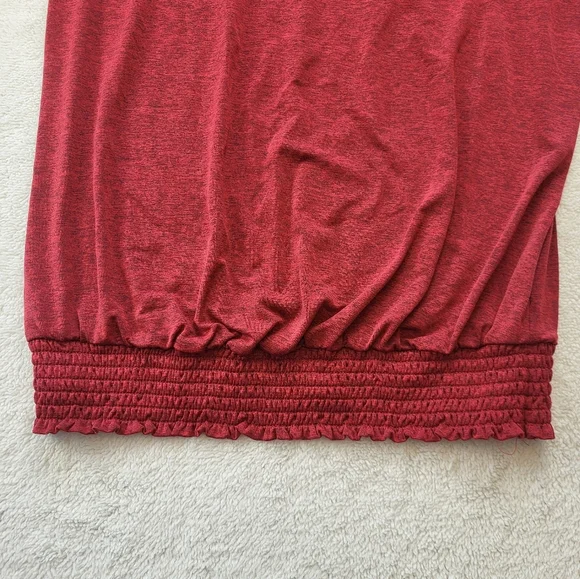 Apt 9 Women's Top Red with 3/4 Sleeves Size M Lattice Back Cutout - Picture 5 of 9